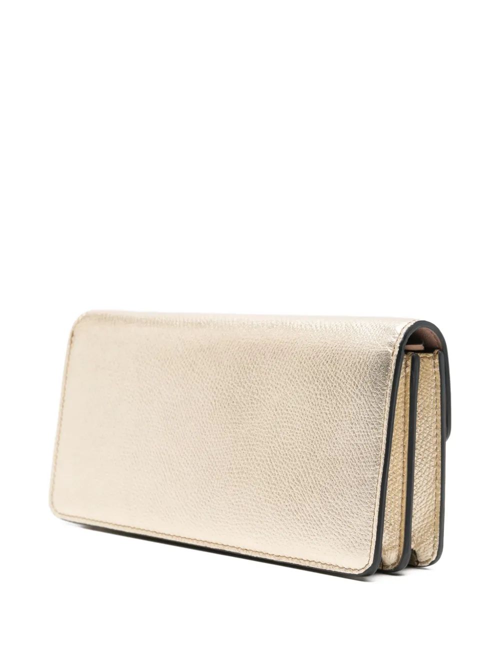 Valentino Garavani Pre-Owned logo-plaque metallic-effect clutch bag | Image 2