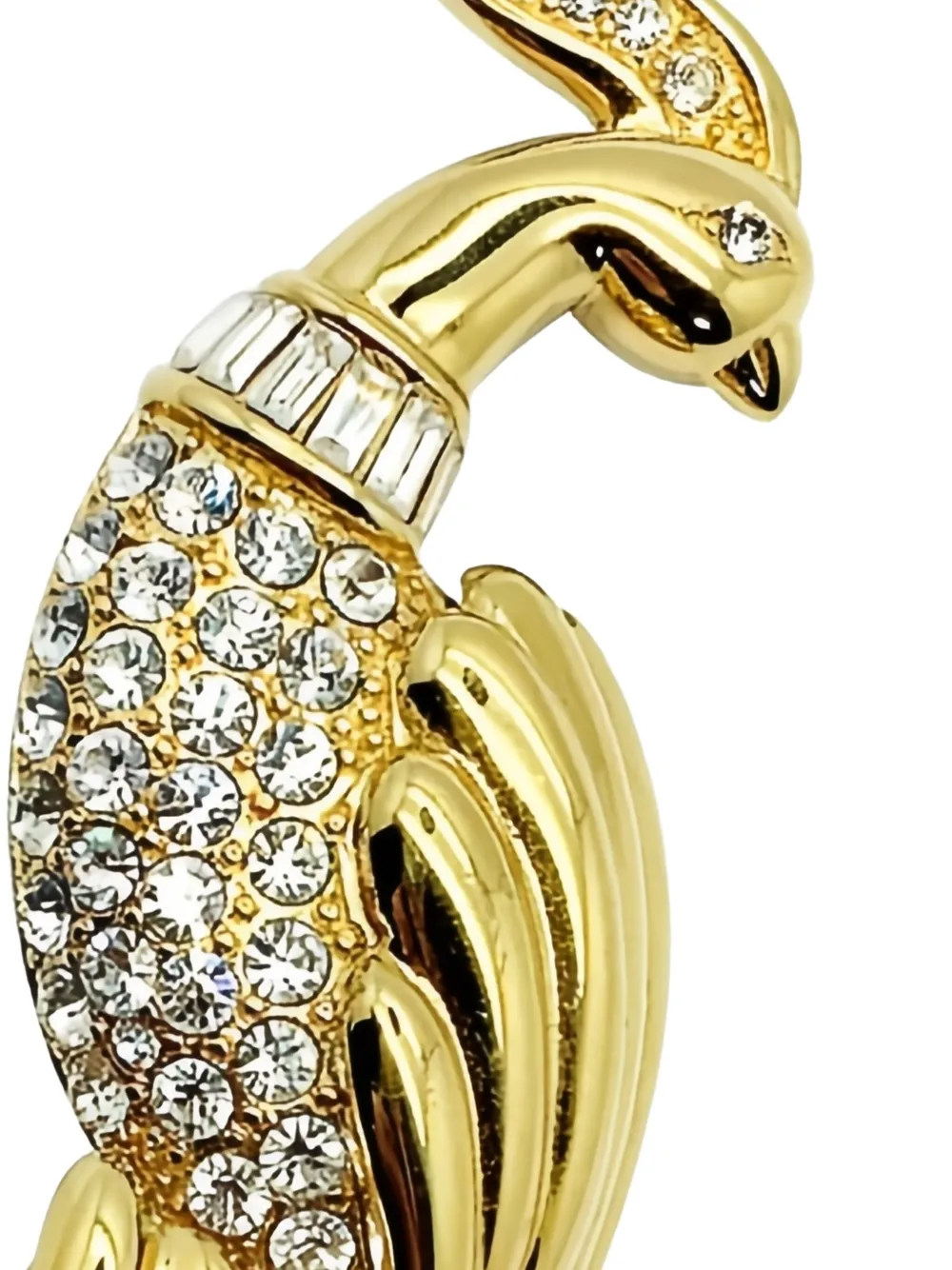 JENNIFER GIBSON JEWELLERY Pre-owned 1980s Monet Bird Of Paradise Brooch In Gold