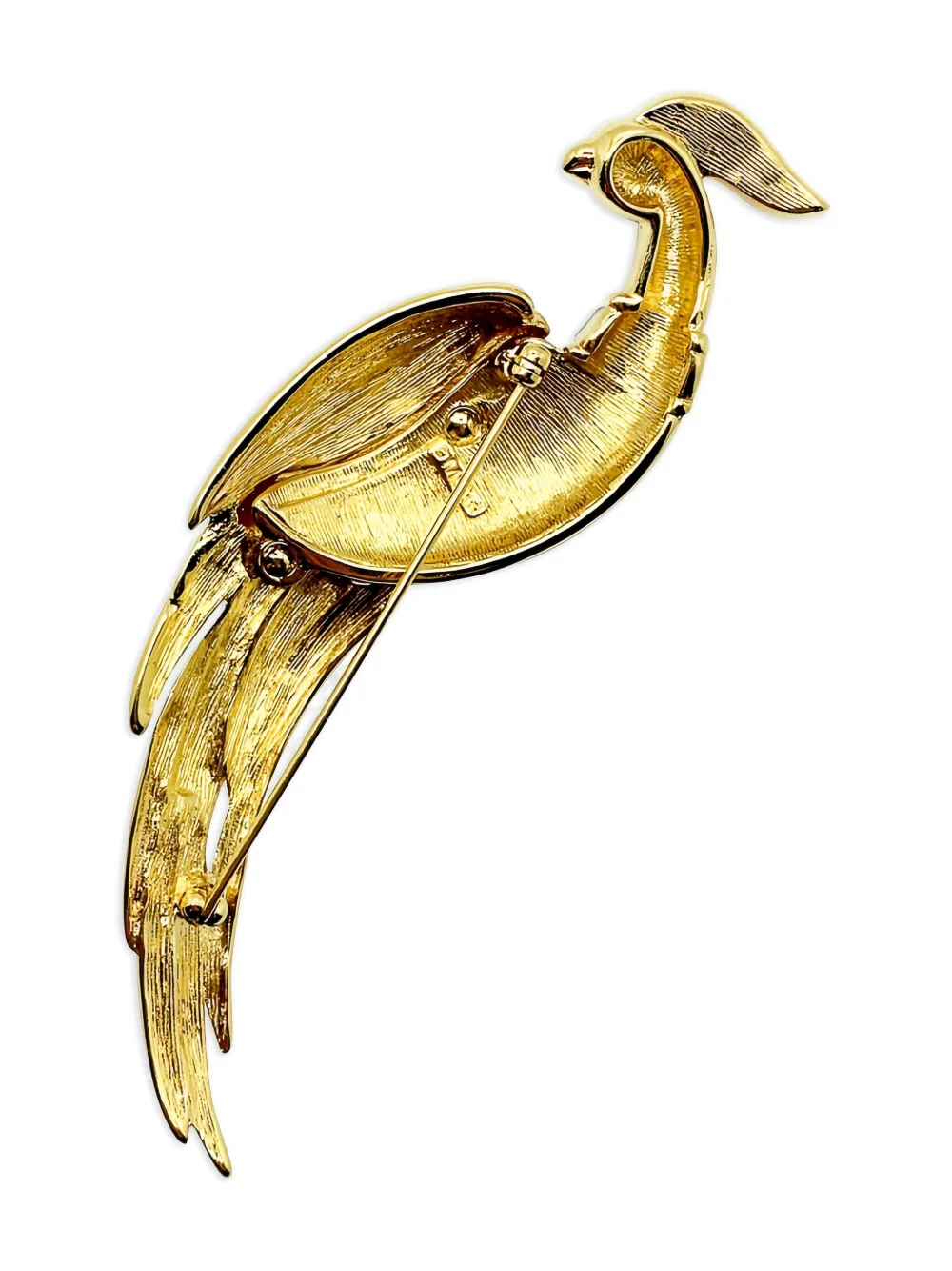 JENNIFER GIBSON JEWELLERY Pre-owned 1980s Monet Bird Of Paradise Brooch In Gold