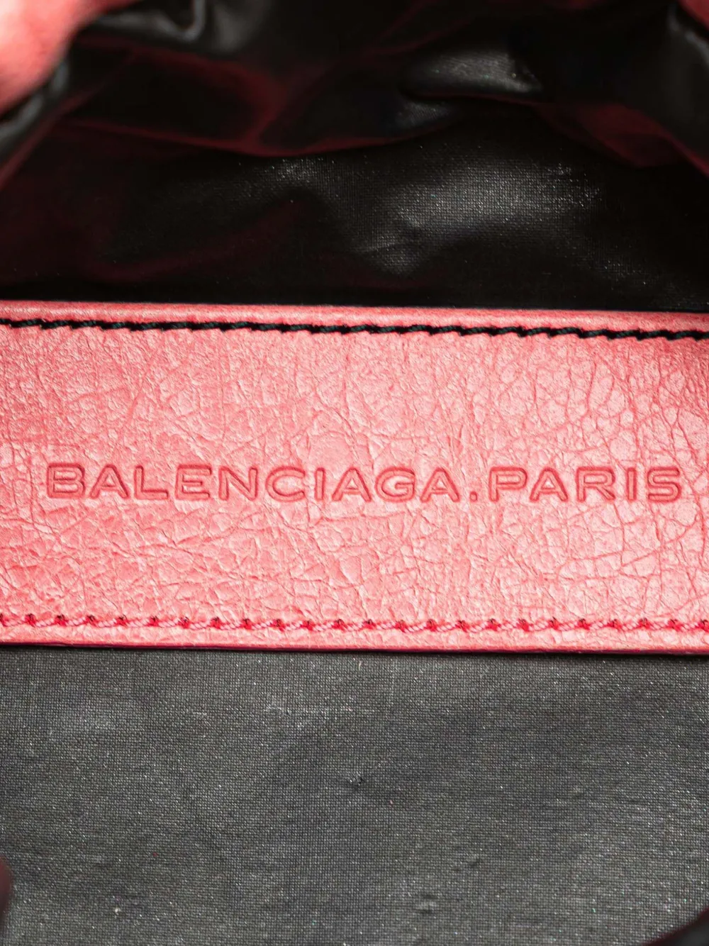 Pre-owned Balenciaga 2005-2025 Lambskin Motocross Move On Drawstring Pouch In Pink