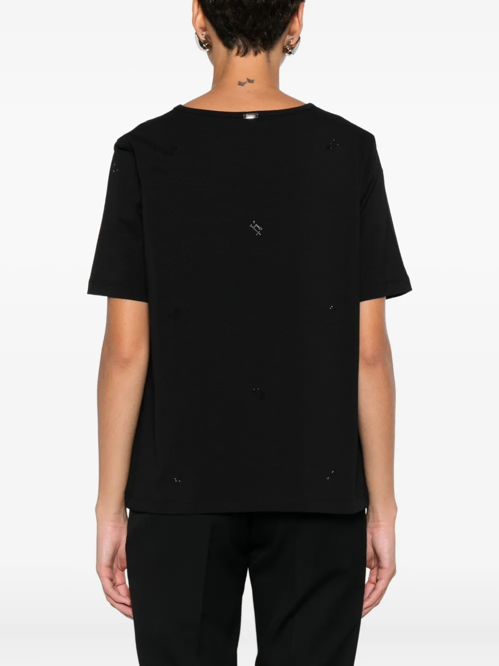 Herno T-shirt verfraaid met stras Zwart