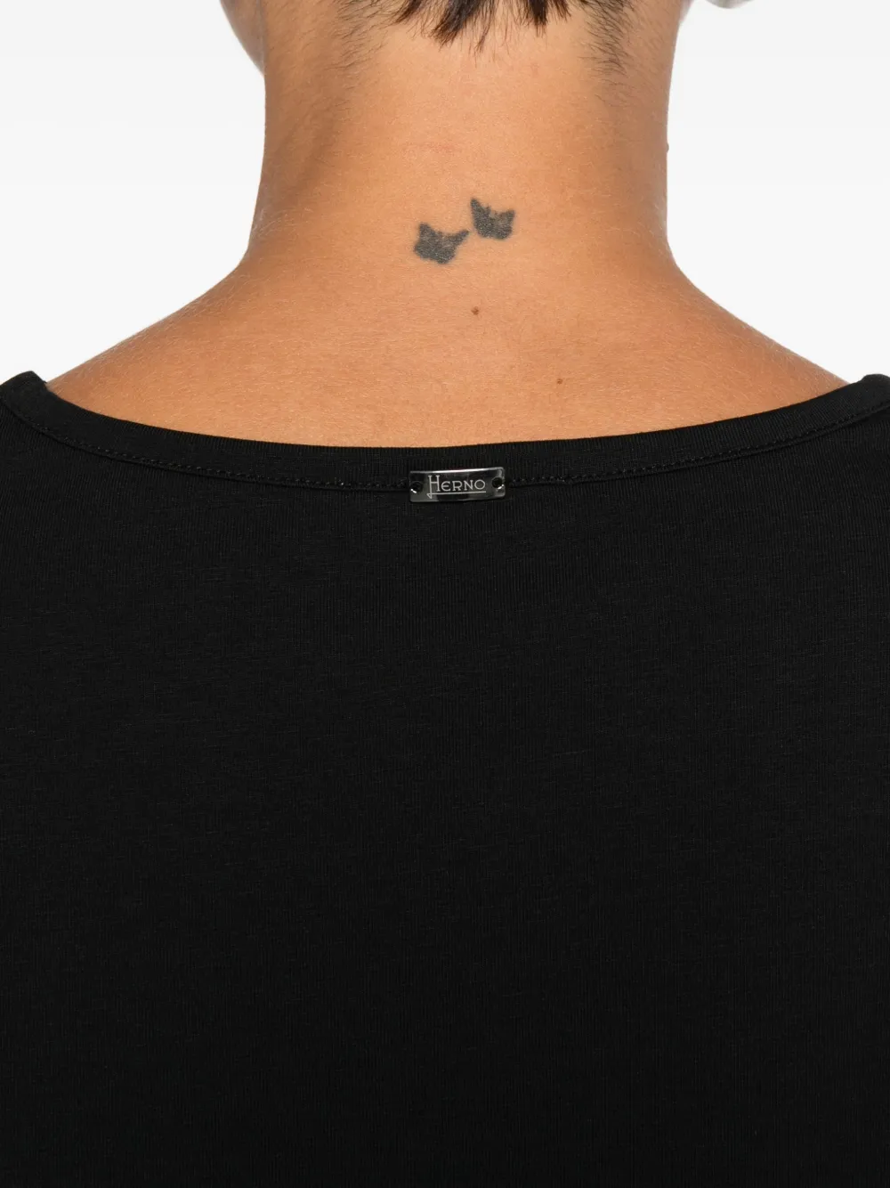 Herno T-shirt verfraaid met stras Zwart