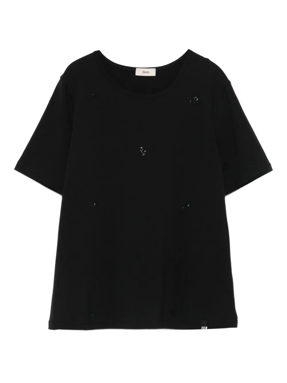 Herno rhinestone-embellished short-sleeve t-shirt | Black | Image 1