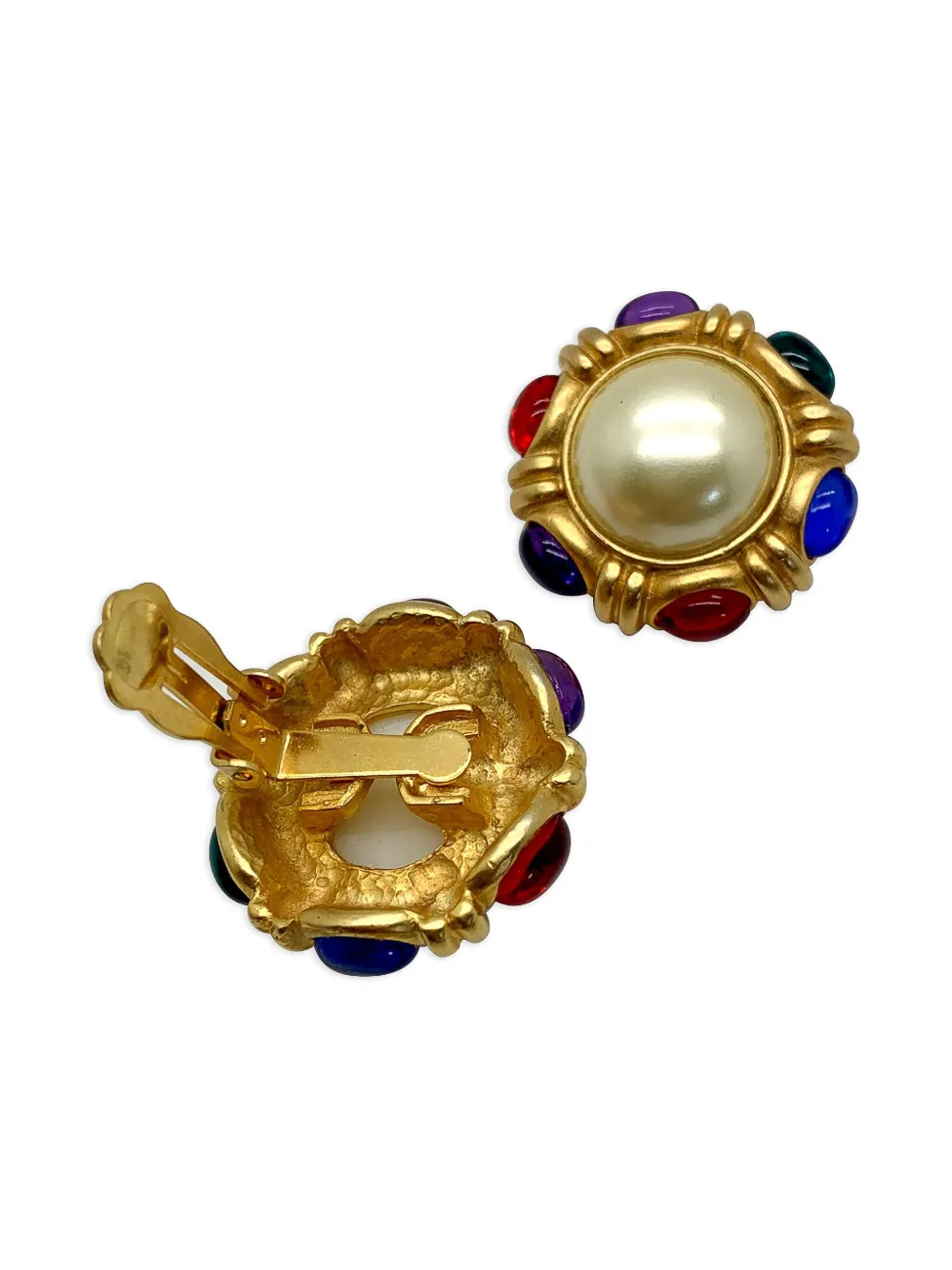 1980s Mughal Cabochon-Cut Earrings