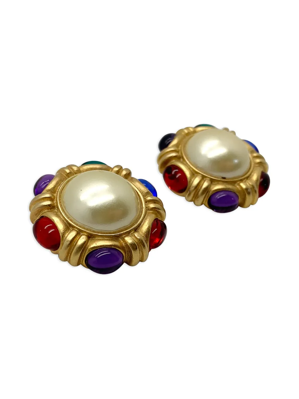 1980s Mughal Cabochon-Cut Earrings