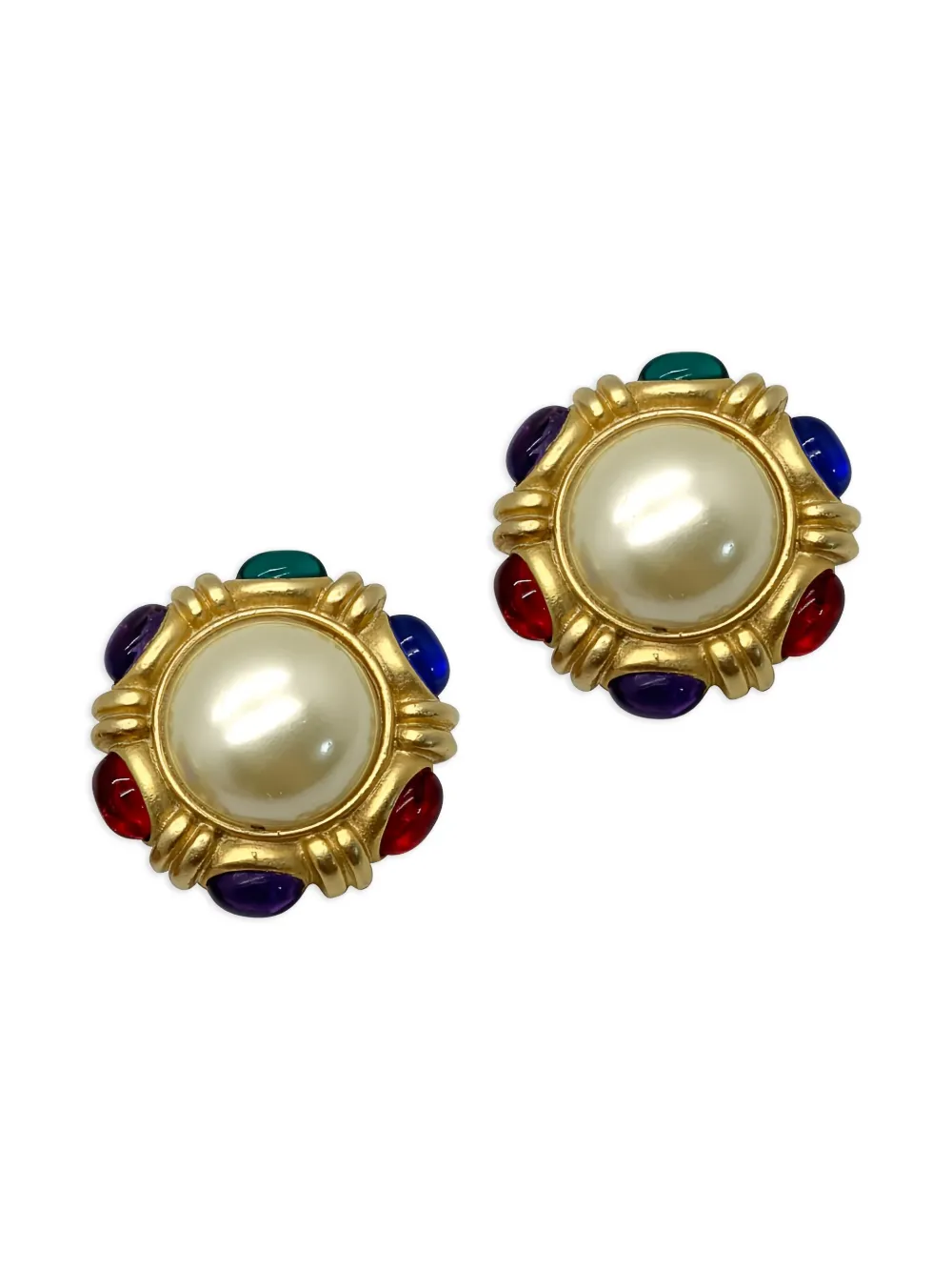 1980s Mughal Cabochon-Cut Earrings