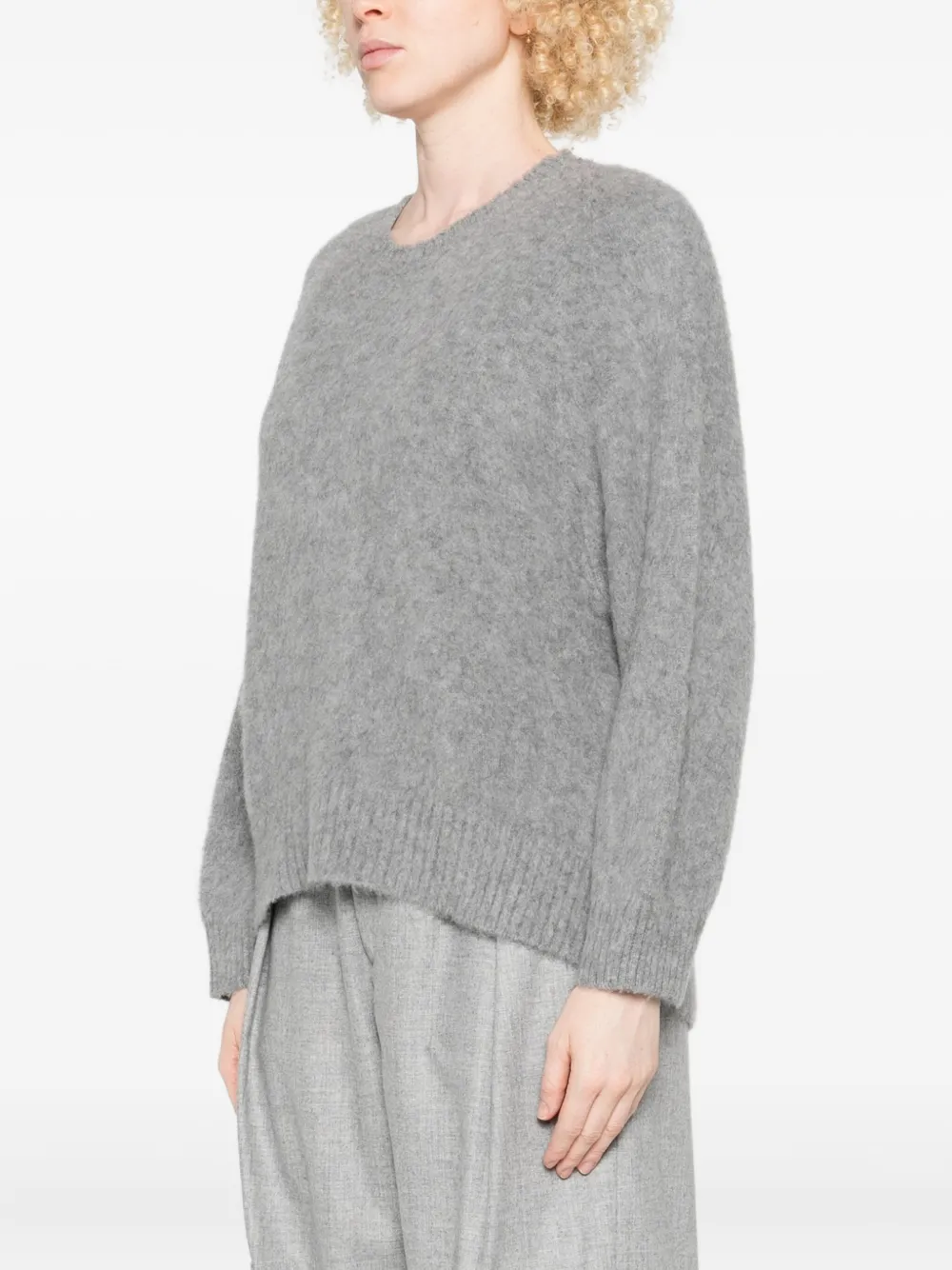 Avant Toi Round Neck Sweater In Gray