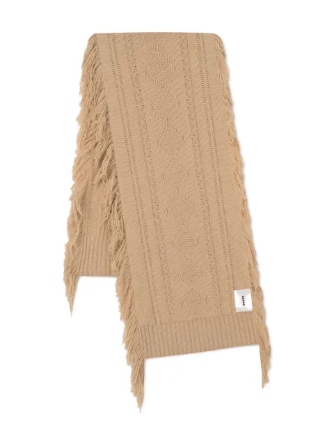 AERON cable-knit fringe scarf