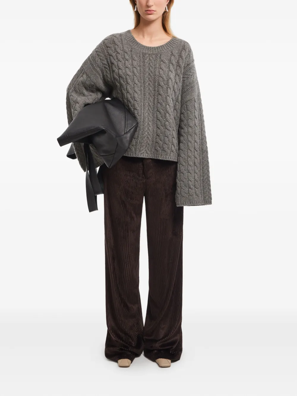 Aeron Cable-knit Sweater In Gray