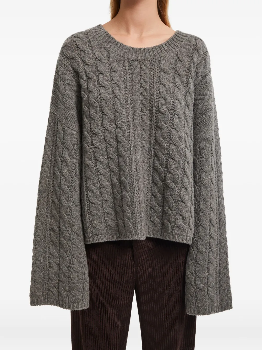 Aeron Cable-knit Sweater In Gray