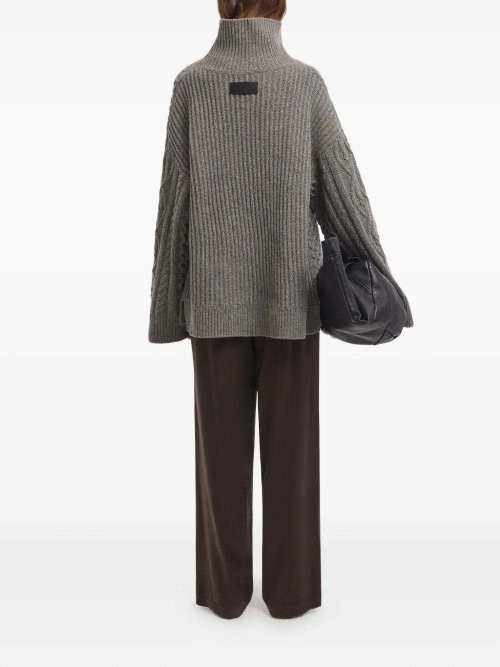 Aeron Cable-knit Turtleneck Sweater In Gray