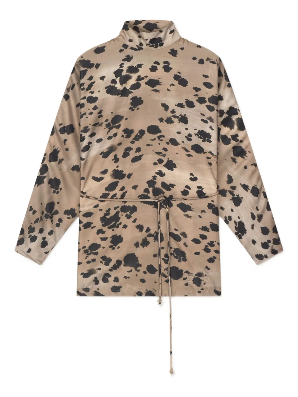 Aeron Ocelot-print High-neck Top In Brown