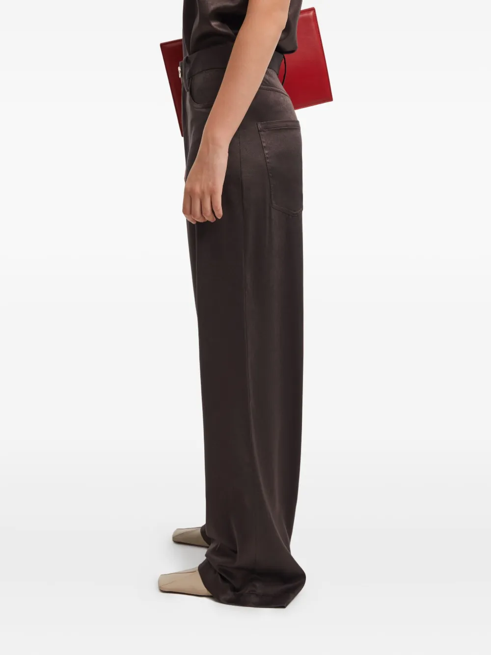 Aeron Gellert Button-detail Trousers In Brown