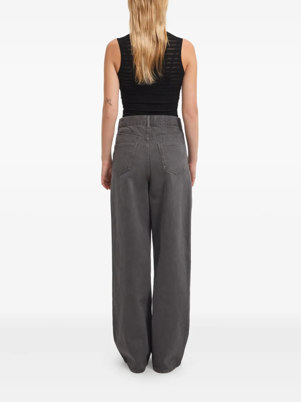 Aeron Button-fastening Wide-leg Jeans In Gray