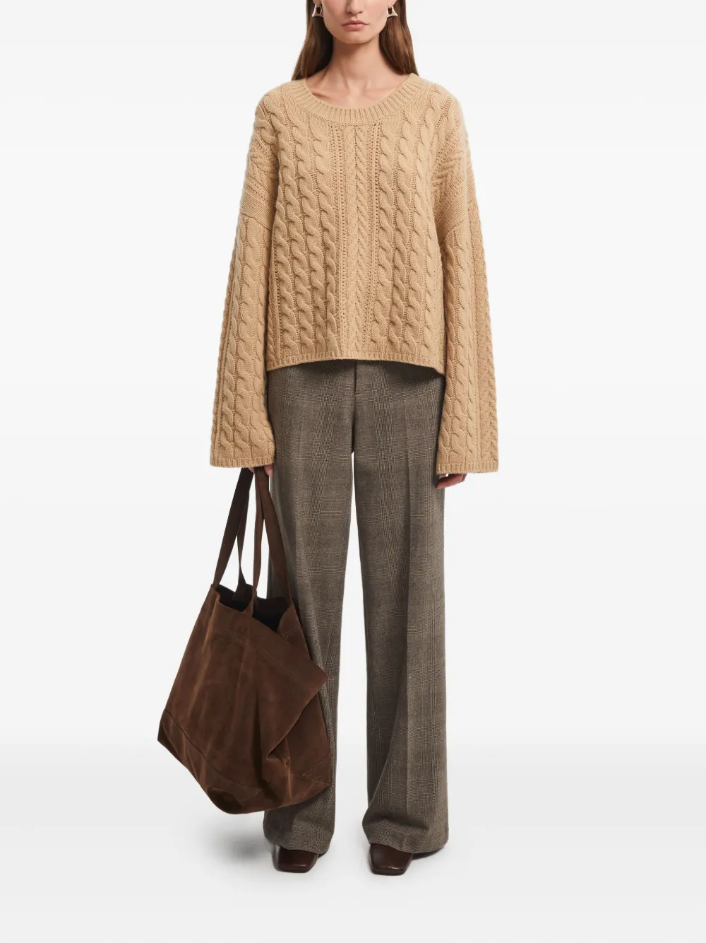 Aeron Cable-knit Sweater In Brown