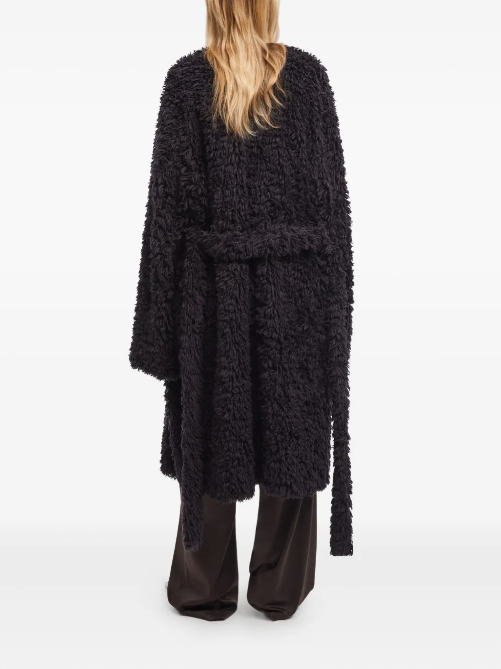 AERON Letty jas van imitatiebont met ceintuur Bruin