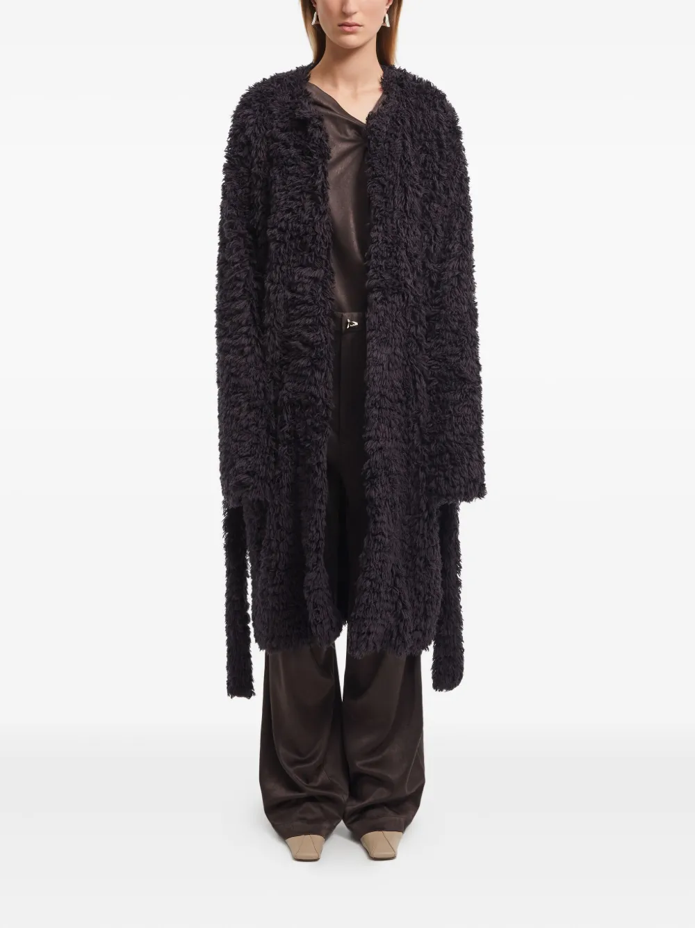 AERON Letty faux-fur belted coat | Single Breasted Coats | Image 2