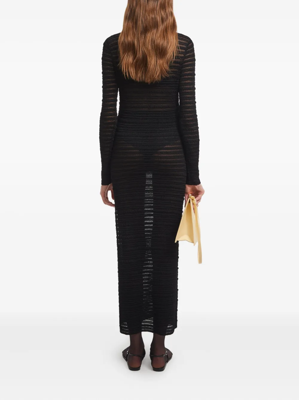 AERON Gebreide maxi-jurk met hoge hals Zwart