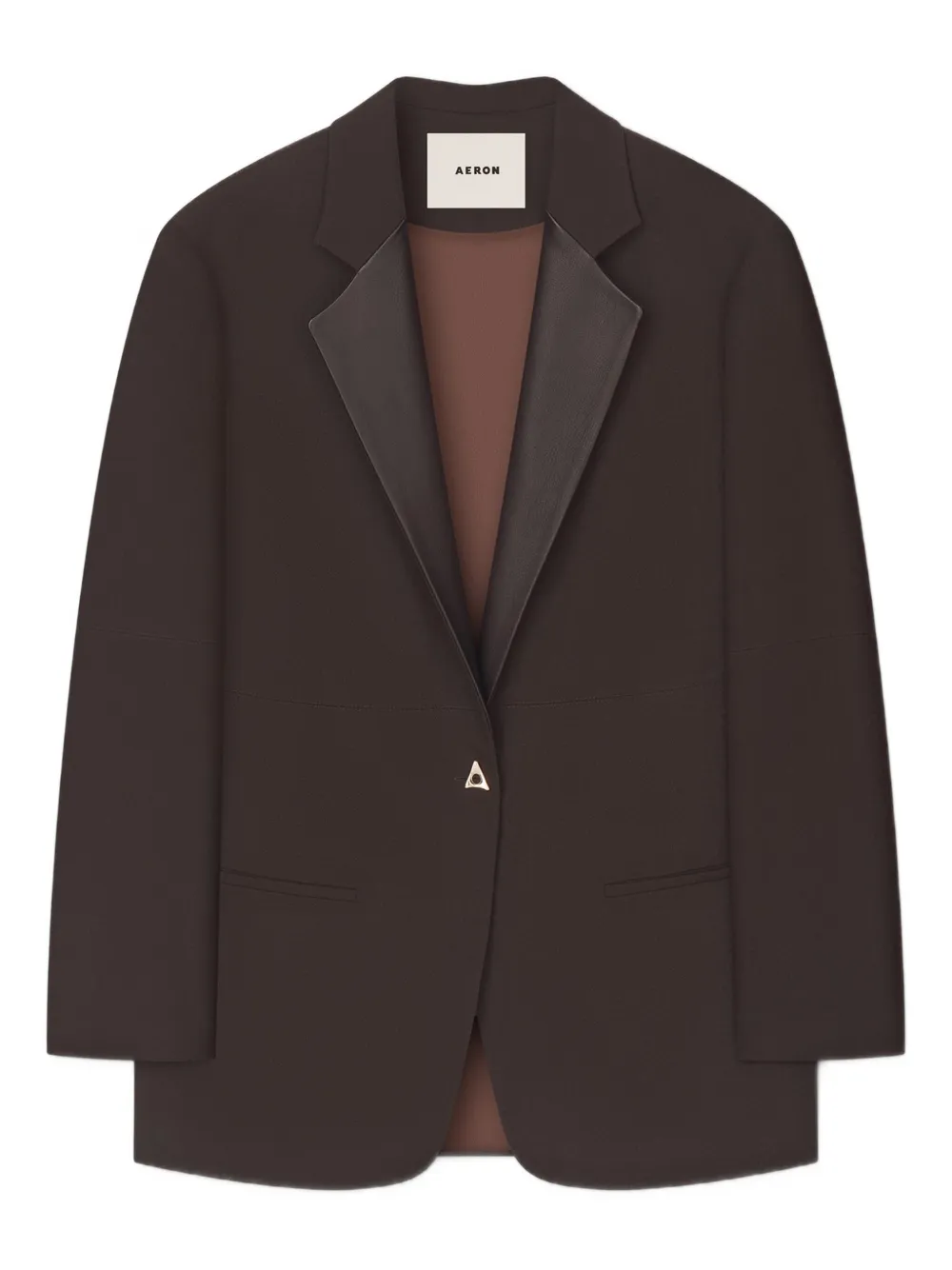AERON leather-trimmed blazer | Brown | Image 1
