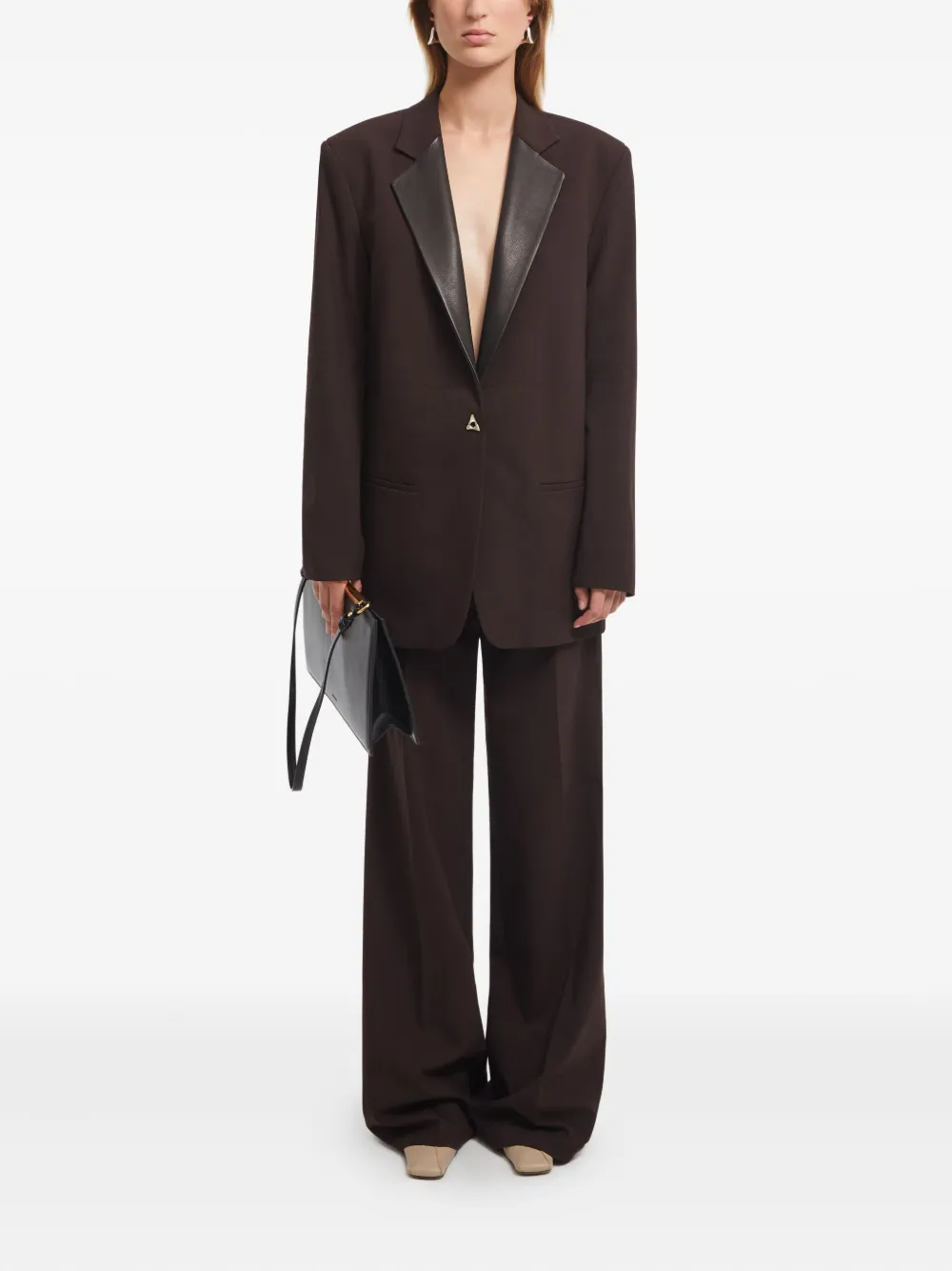AERON leather-trimmed blazer | Blazers | Image 2