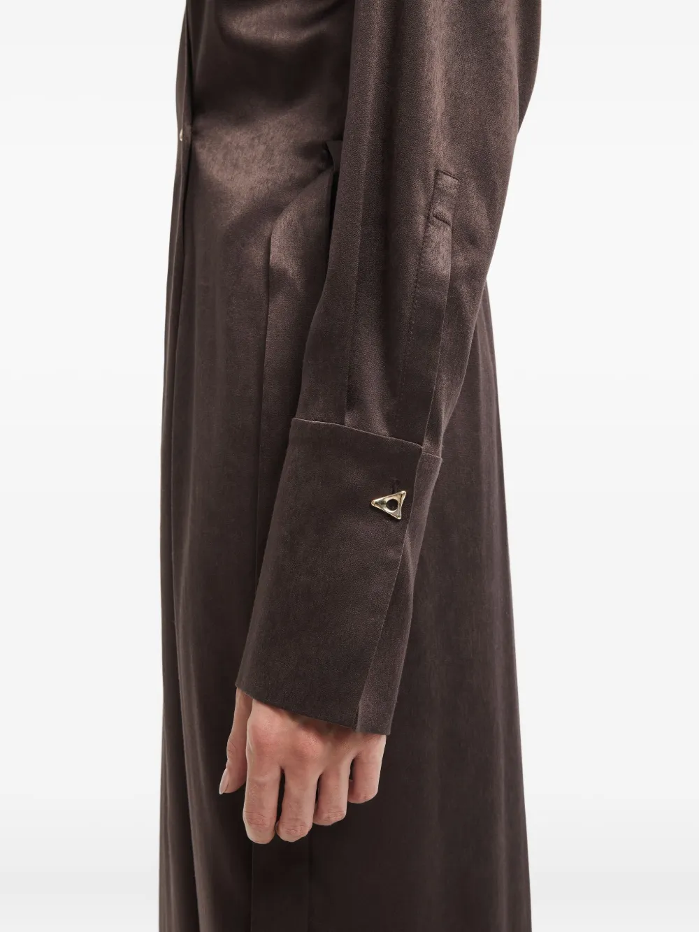 AERON Fara midi-jurk met wikkel-effect Bruin