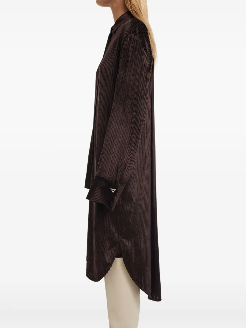 AERON Ribfluwelen blousejurk Bruin