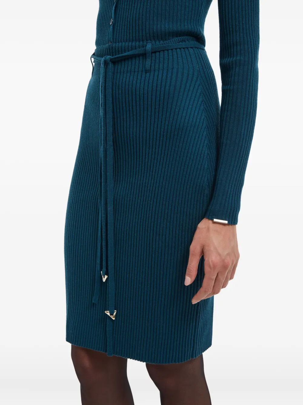 Aeron Knitted High-waisted Skirt In Blue