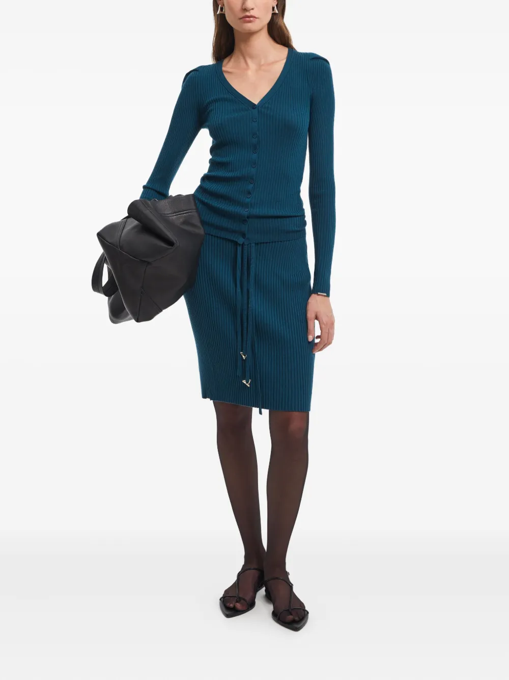 Aeron Knitted High-waisted Skirt In Blue