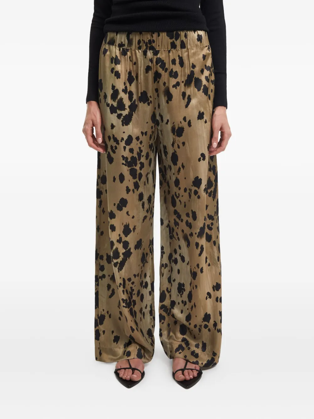 Aeron Crust Animal-print Trousers In Brown