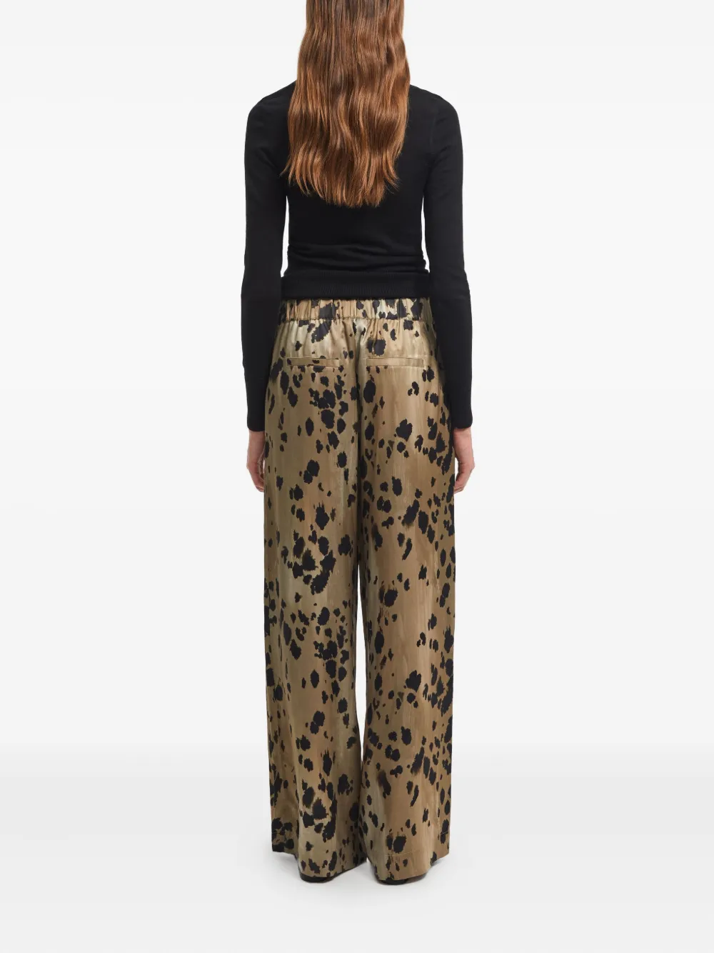 Aeron Crust Animal-print Trousers In Brown