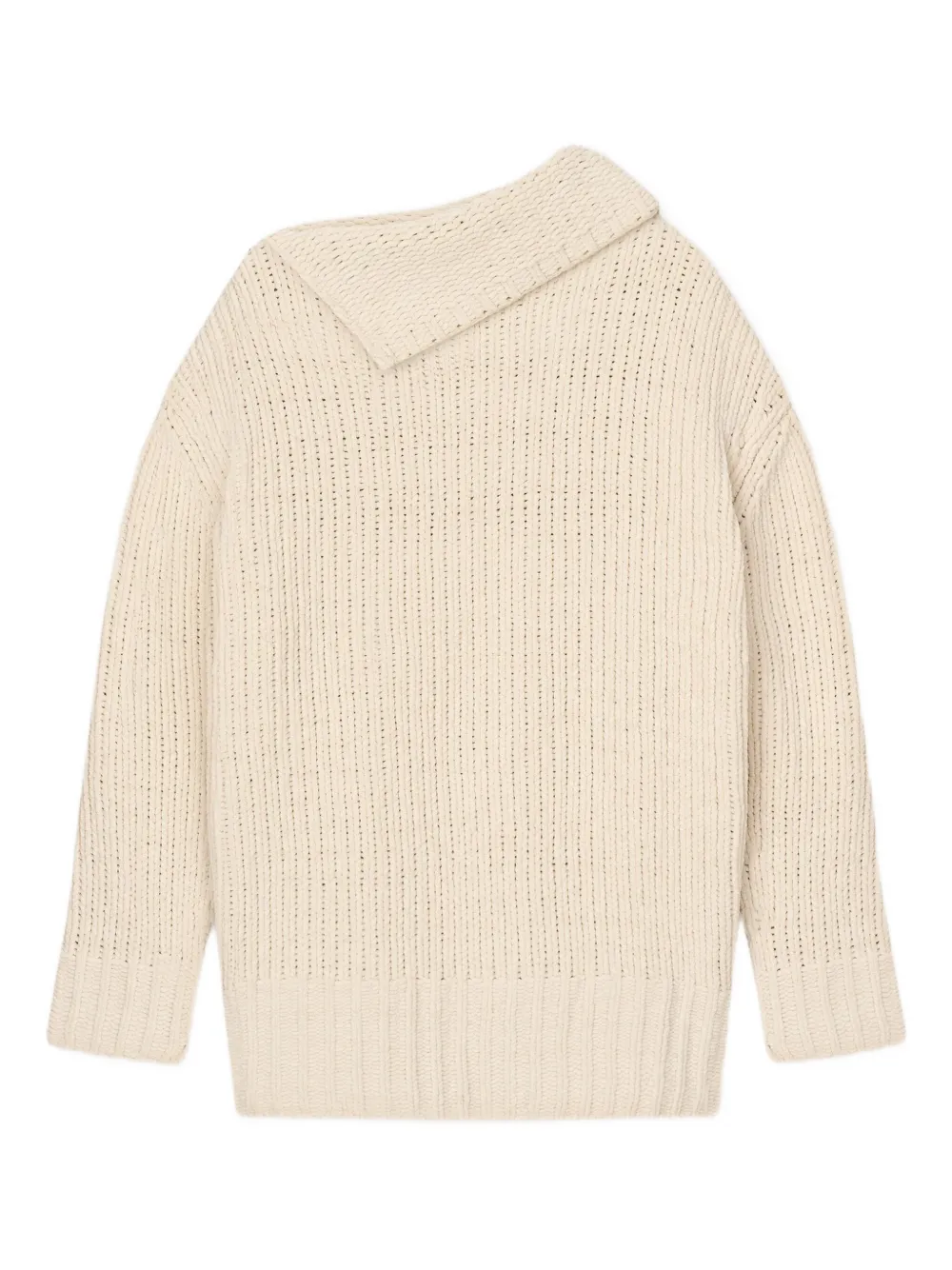 Aeron Asymmetrical-neckline Knit Sweater In Neutral