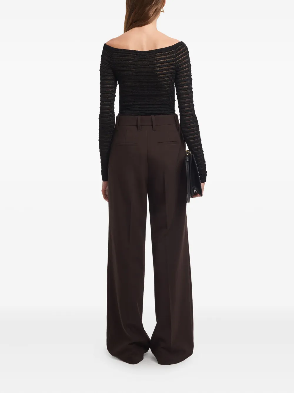 Aeron Shiny Textured-knit Top In Black