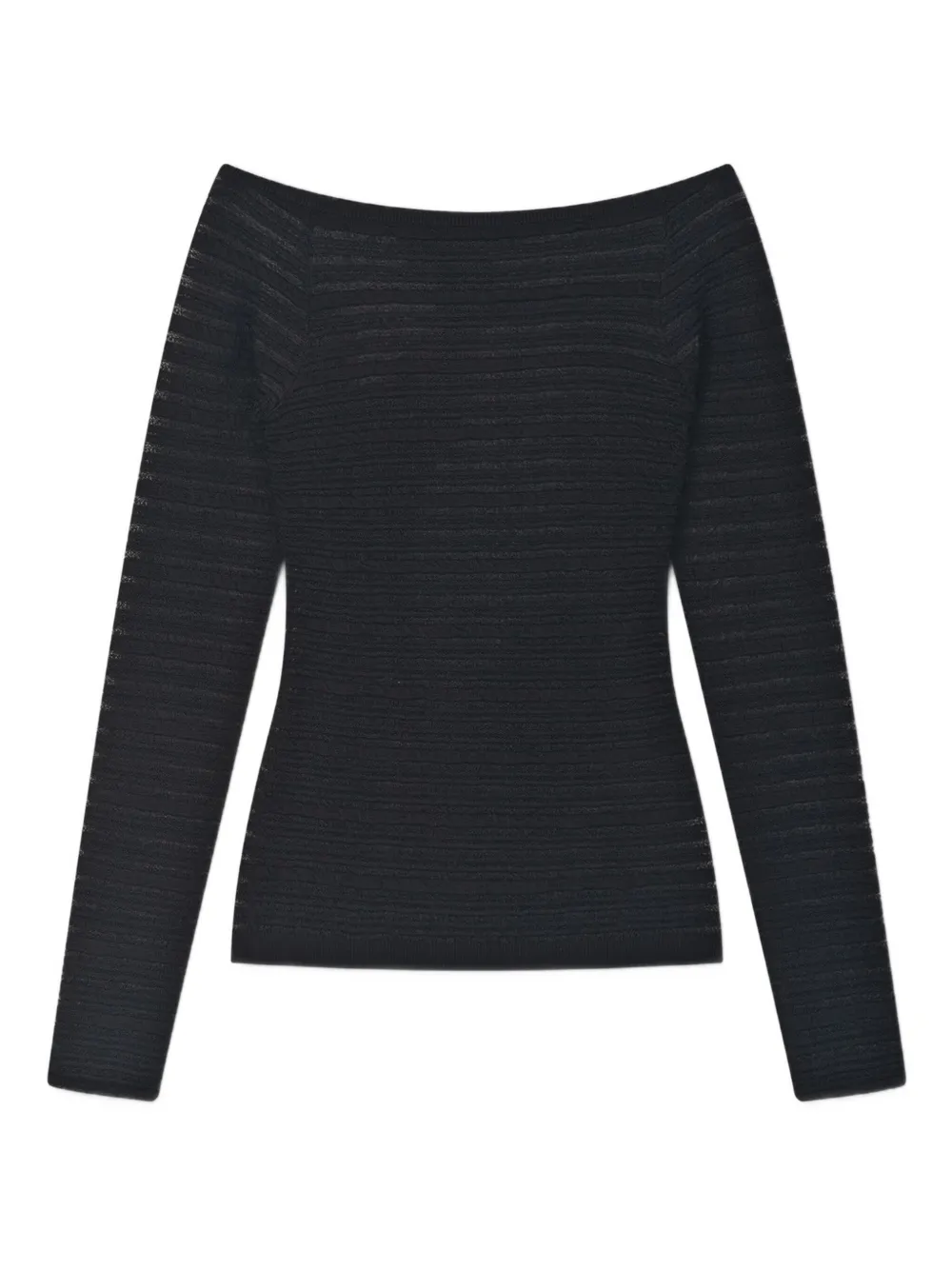 Aeron Shiny Textured-knit Top In Black