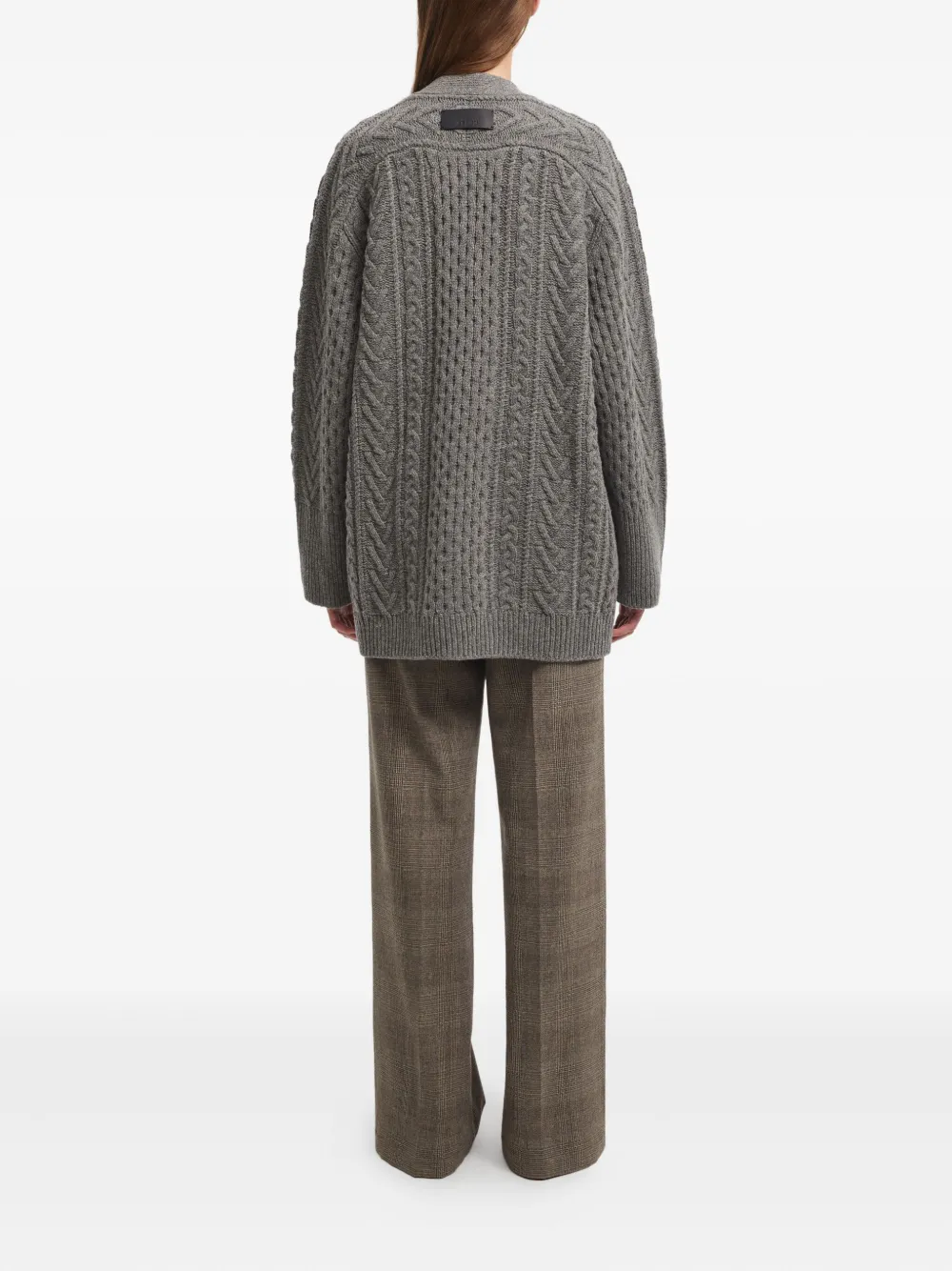 Aeron Sierra Cable-knit Pocket Cardigan In Gray