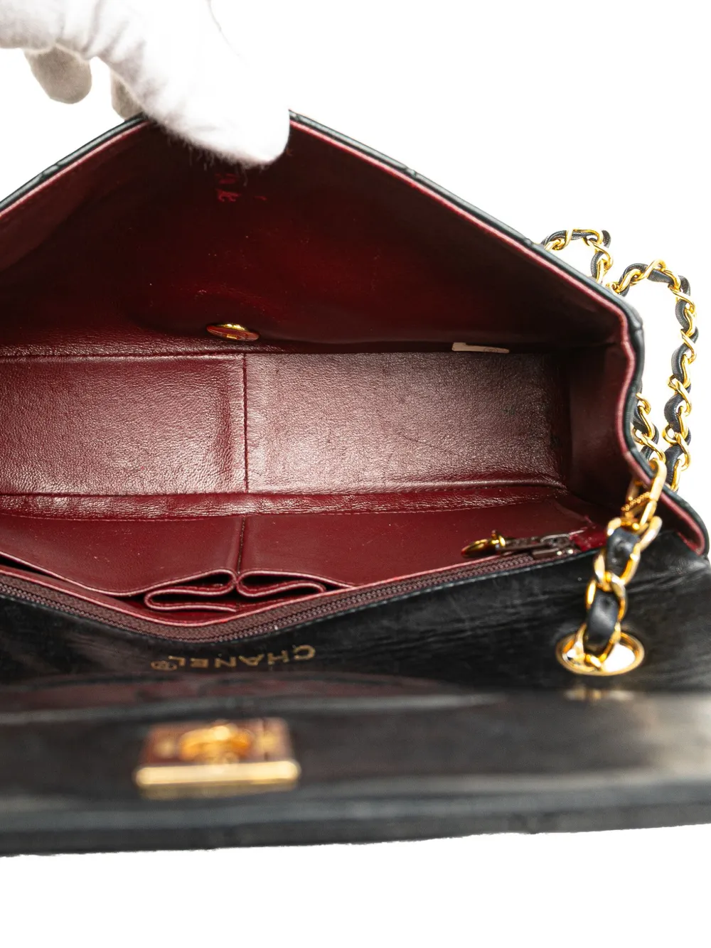 Pre-owned Chanel 2011 Cc Quilted Lambskin Full Single Flap Crossbody Bag In Black