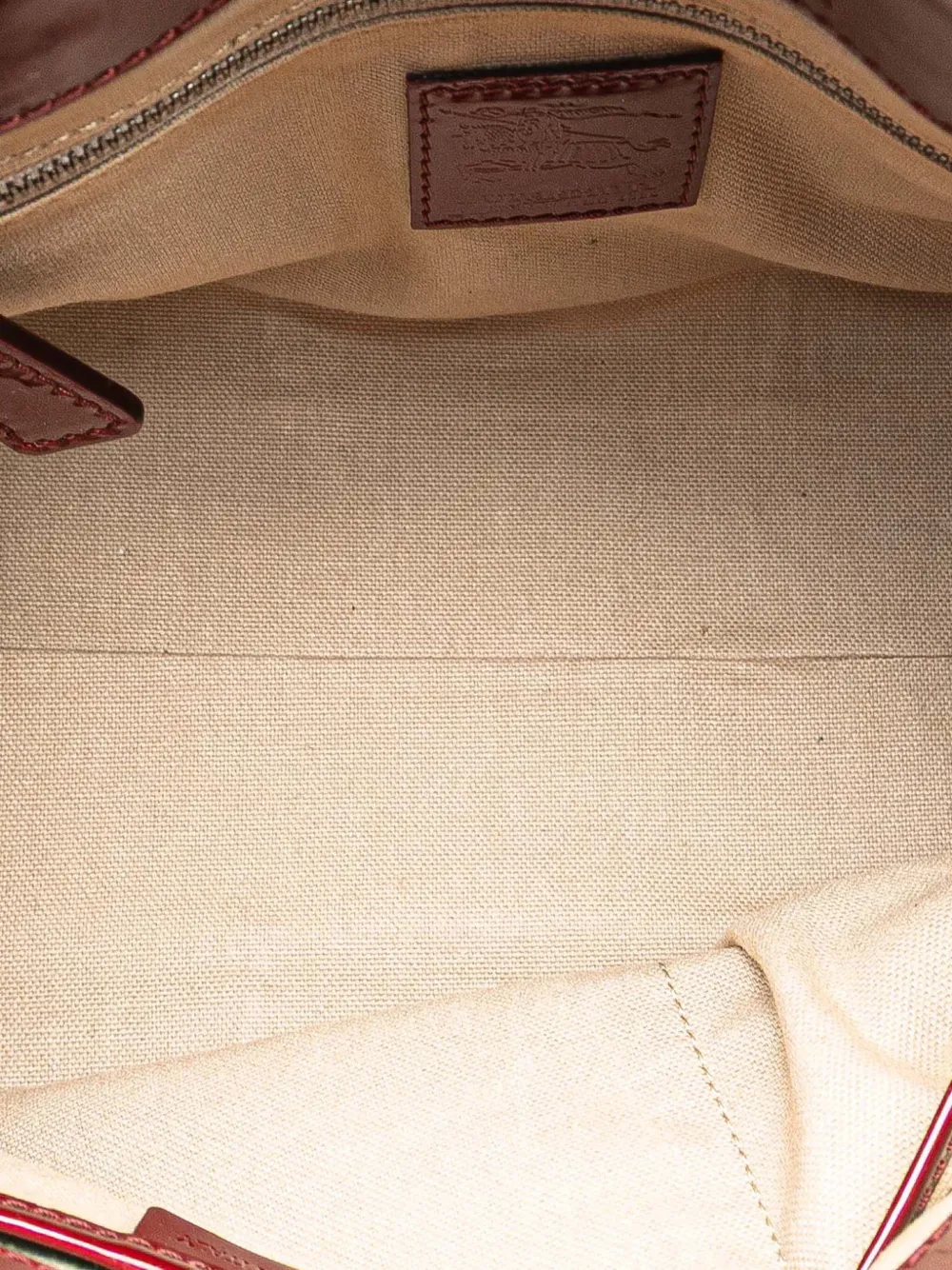 Pre-owned Burberry 2000-2017 Nova Check Coated Canvas Hearts Pilgrim Satchel In Brown