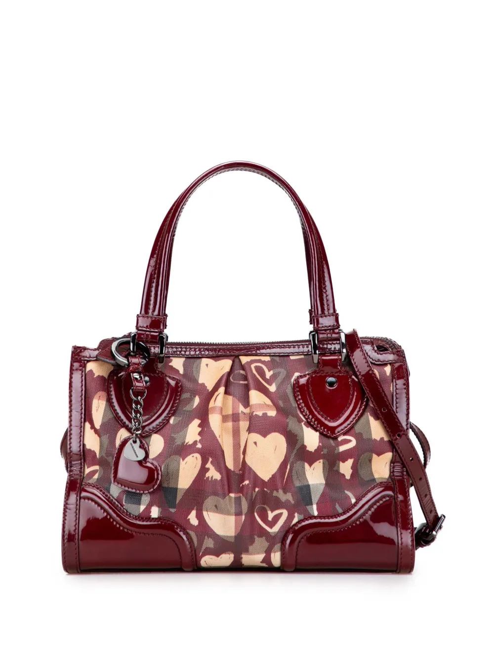 Burberry Pre-Owned 2000-2017 Nova Check Coated Canvas Hearts Pilgrim Burberry Pre-Owned 2000-2017 Nova Check Coated Canvas Hearts Pilgrim