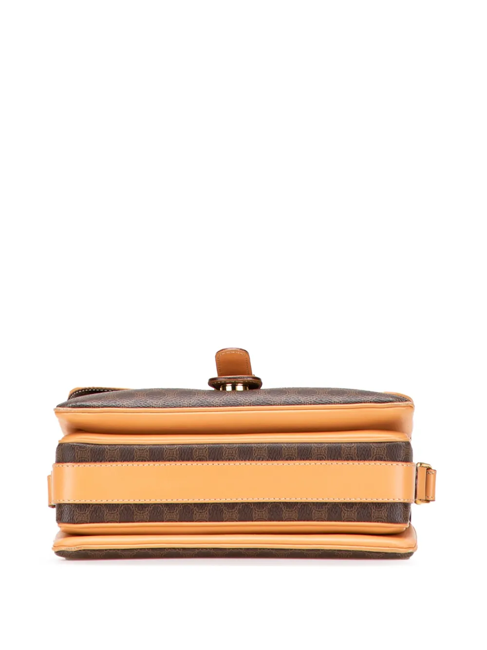 Pre-owned Celine 2014 Macadam Coated Canvas Crossbody Bag In Brown