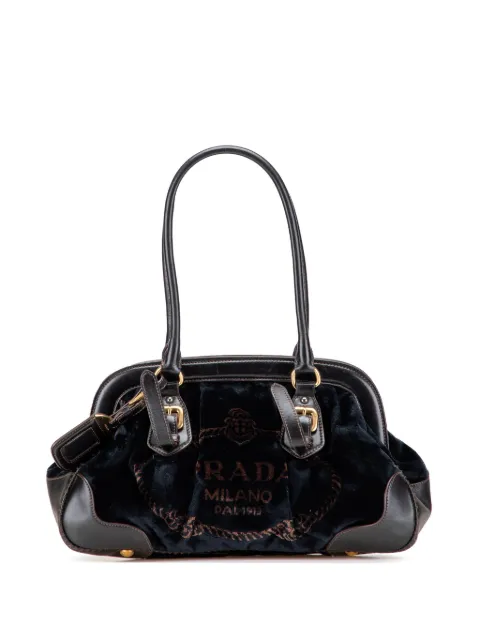Prada Pre-Owned 2000-2025 Velvet Logo Frame shoulder bag