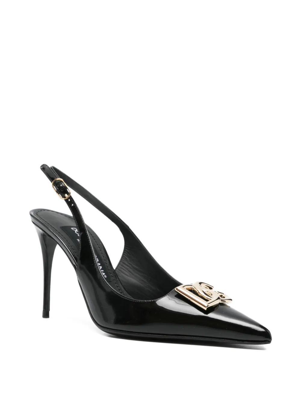 Dolce & Gabbana Pre-Owned 90mm logo-plaque heeled slingback pumps | Image 2