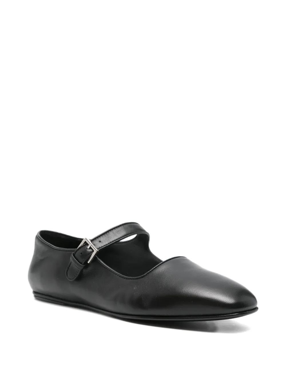 Pre-owned The Row Ava Buckle-fastening Ballet Flats In Black