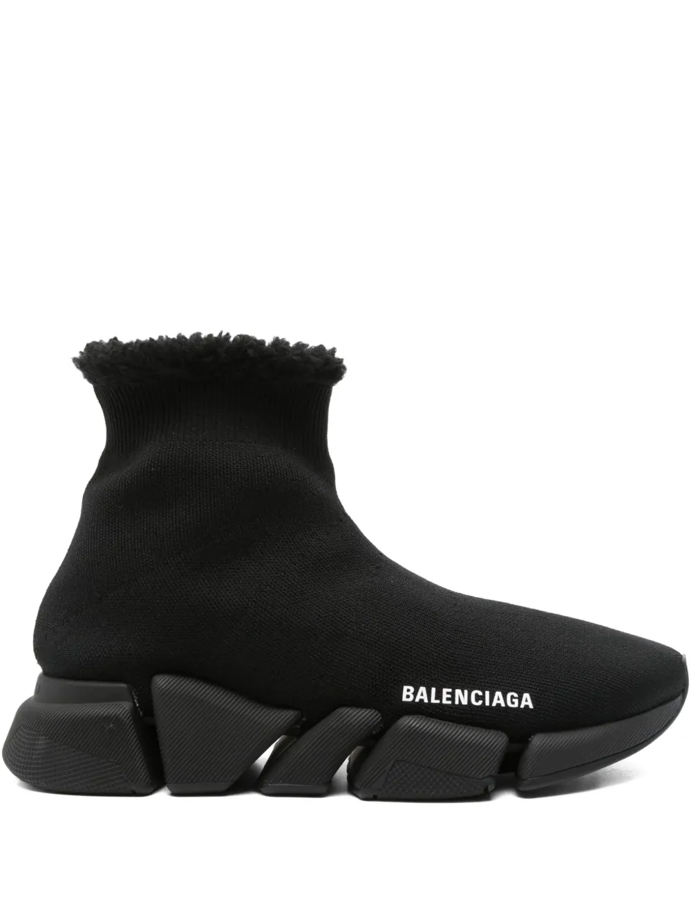Balenciaga Pre-Owned Speed 2.0 shearling-trim sneakers | Black | Image 1