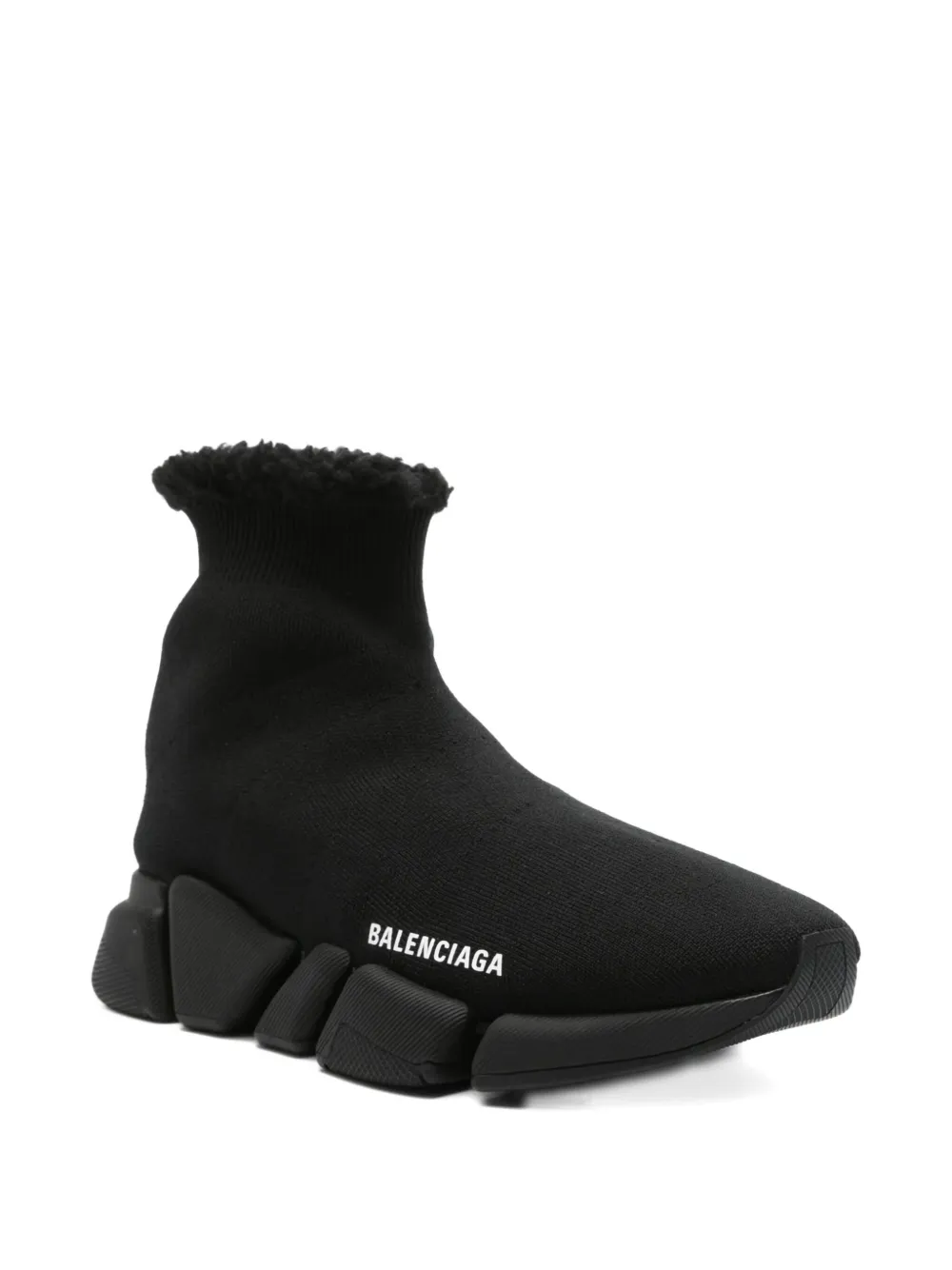 Balenciaga Pre-Owned Speed 2.0 shearling-trim sneakers - Zwart