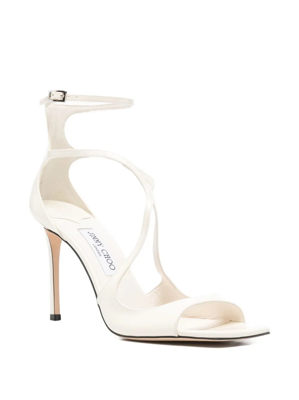 Jimmy Choo Pre-Owned 95 mm Azia sandalen met vierkante neus - Wit