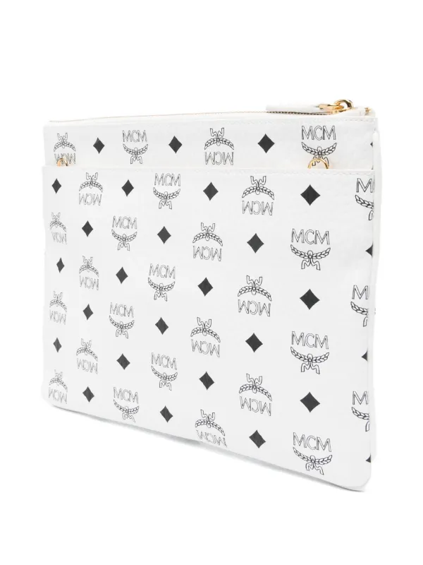 MCM ロゴプリント ショルダーバッグ MCM Pre-Owned ロゴ ショルダーバッグ | ホワイト | FARFETCH JP