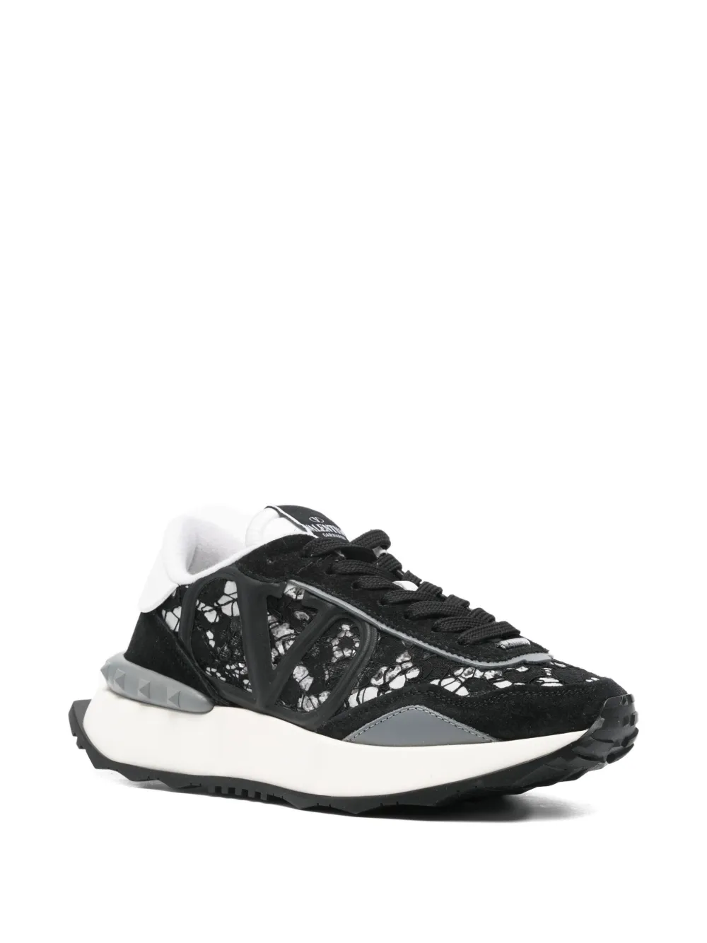 Valentino Garavani Pre-Owned lace-panelled logo-detail sneakers | Image 2