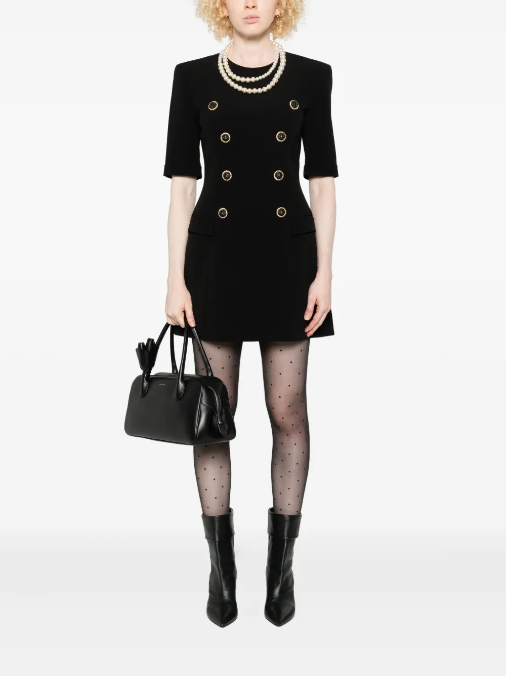 Balmain Pre-Owned textured button-detail minidress | Image 2