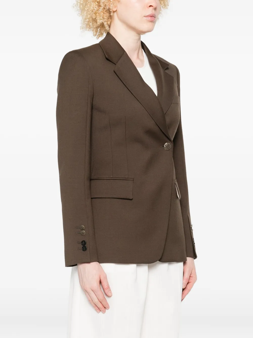 Dondup Single-button Notched-lapels Blazer In Green