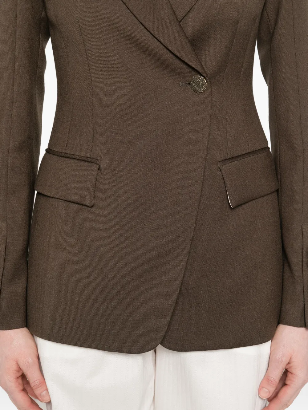 Dondup Single-button Notched-lapels Blazer In Green