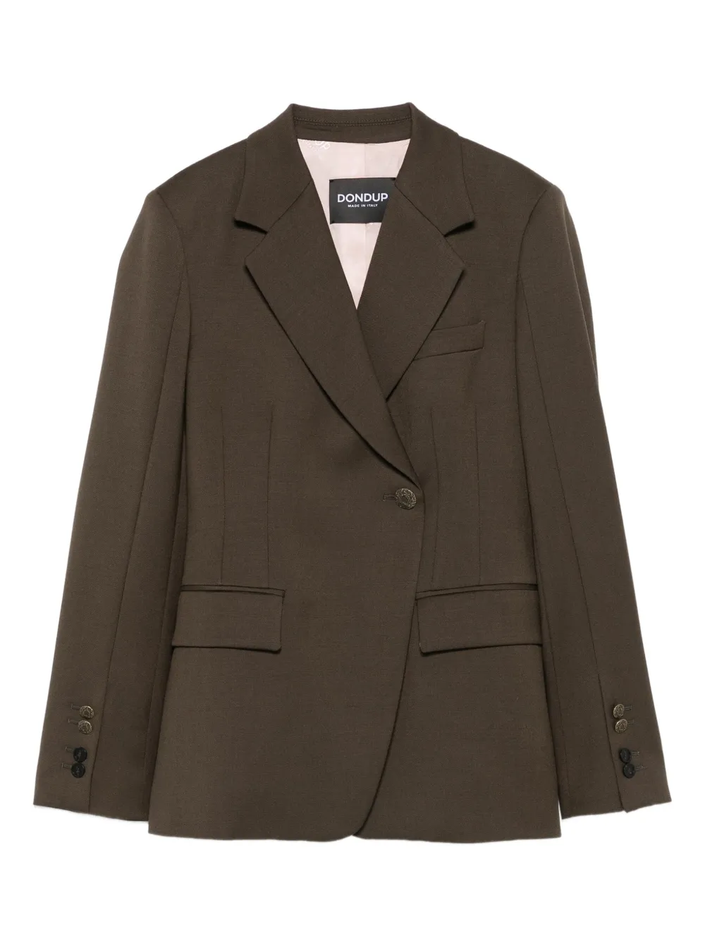 Dondup Single-button Notched-lapels Blazer In Brown